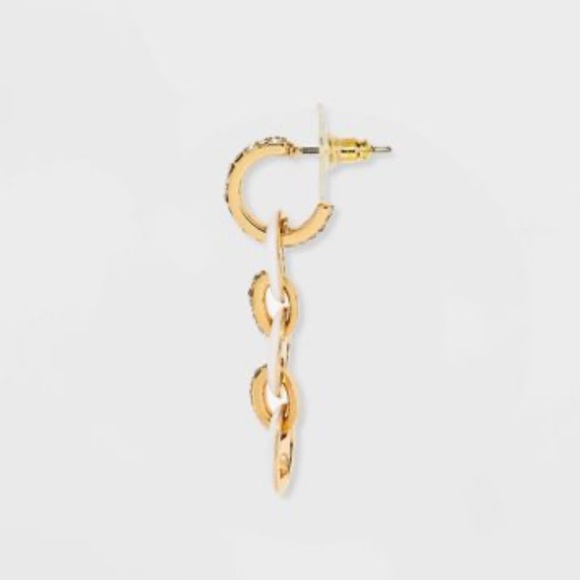 SUGARFIX by BaubleBar Mixed Media Link Chain Drop Earrings White Neon Enamel - Picture 6 of 9